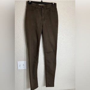 DIVIDE H&M Olive Brown Zip From Skinny Moto Pants Women's size 8